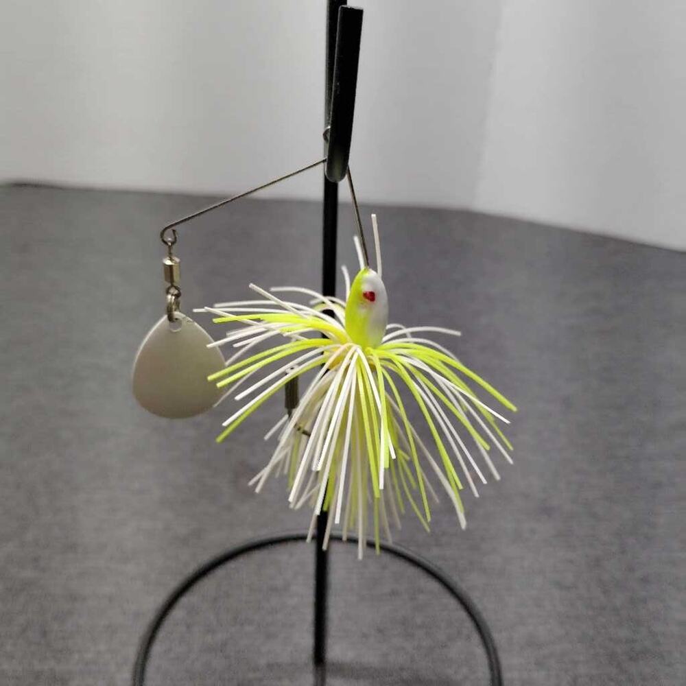 Spinnerbait Fishing Lure Jig Weedless White Yellow Green Blade Trout Bass NWOT